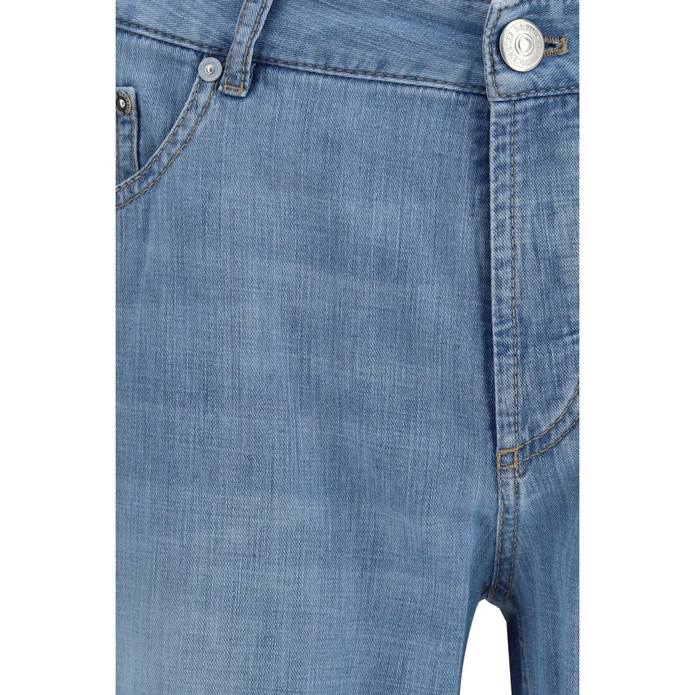 Blaue Baumwolljeans im Relaxed Fit