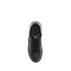 Schwarze Bos Taurus Kalbsleder Low-Top-Sneaker