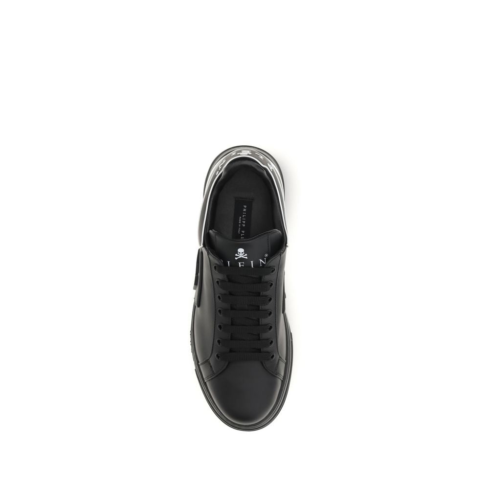 Schwarze Bos Taurus Kalbsleder Low-Top-Sneaker