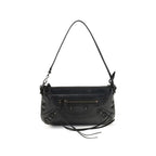 Schwarze Lammleder Schultertasche Ovis Aries Aries