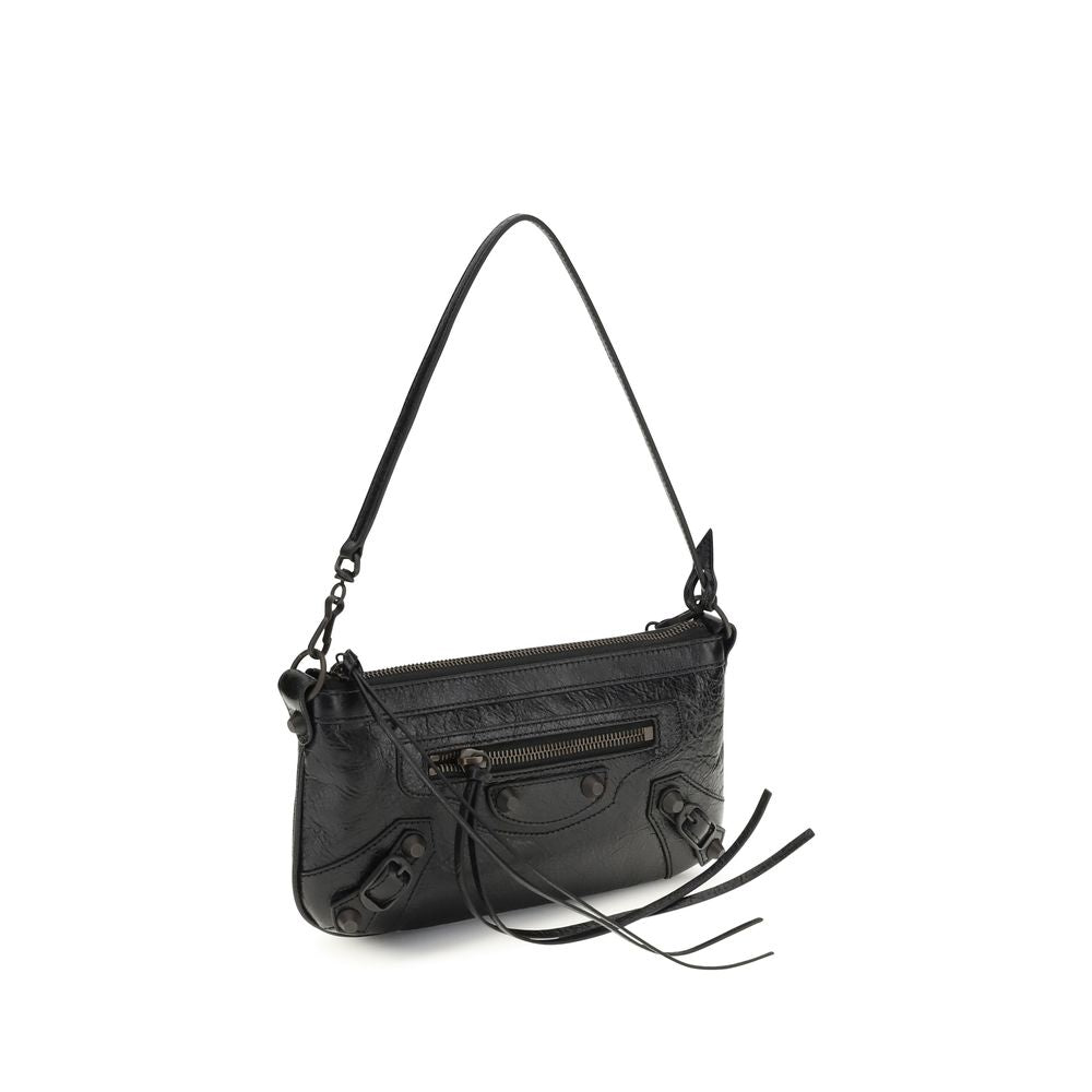 Schwarze Lammleder Schultertasche Ovis Aries Aries