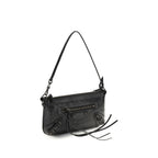 Schwarze Lammleder Schultertasche Ovis Aries Aries