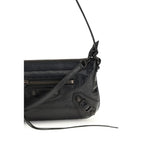 Schwarze Lammleder Schultertasche Ovis Aries Aries