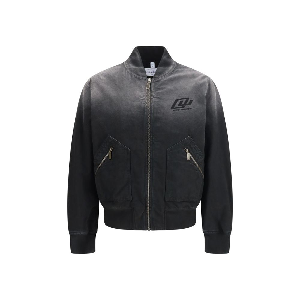 Schwarze Baumwolljacke in voller Länge