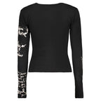 Schwarzer Damen-Strickpullover aus Baumwolle