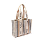 Beige Leinen-Tragetasche