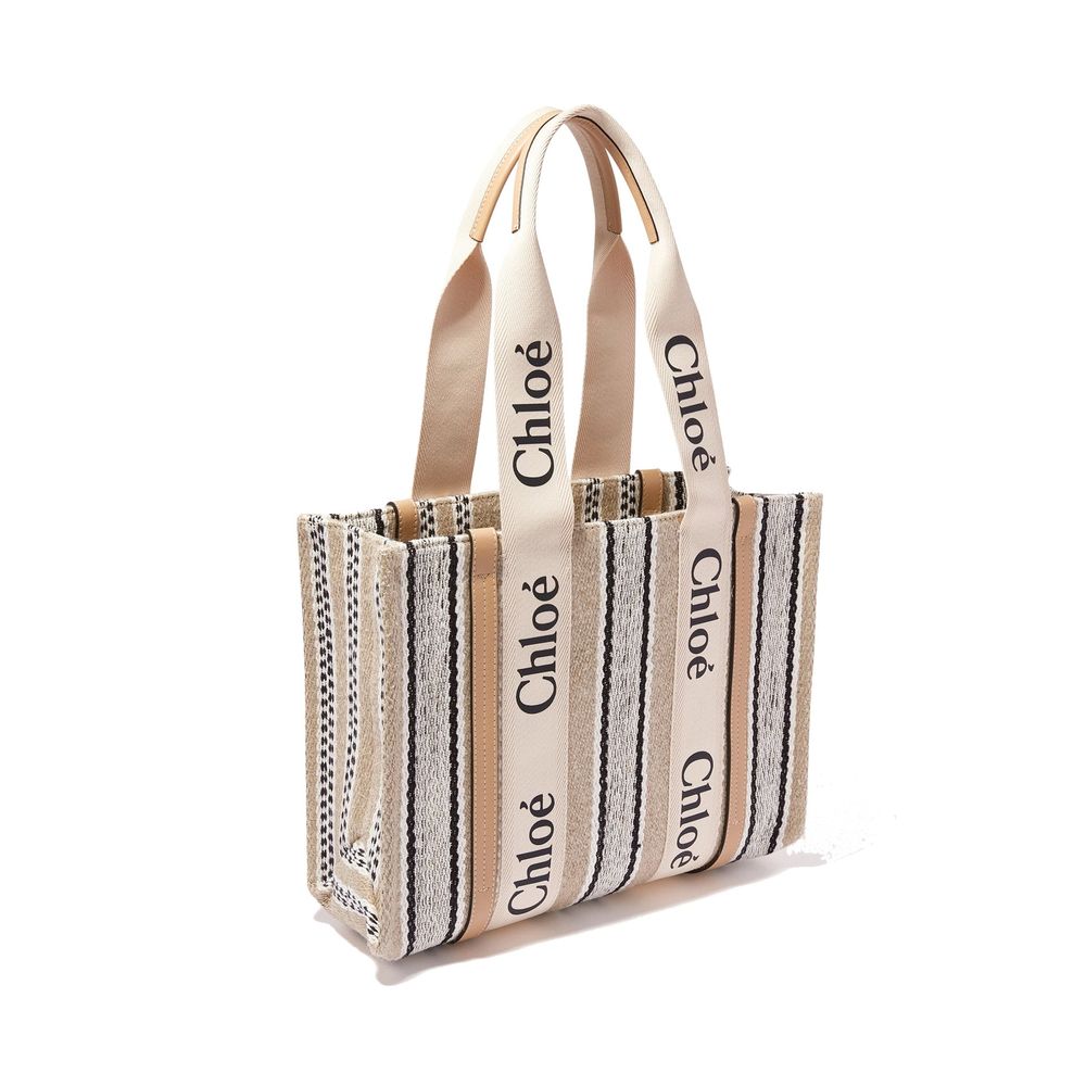 Beige Leinen-Tragetasche