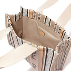 Beige Leinen-Tragetasche