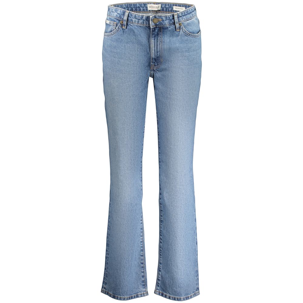 Blaue Baumwolljeans mit geradem Bein