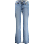 Blaue Baumwolljeans mit geradem Bein
