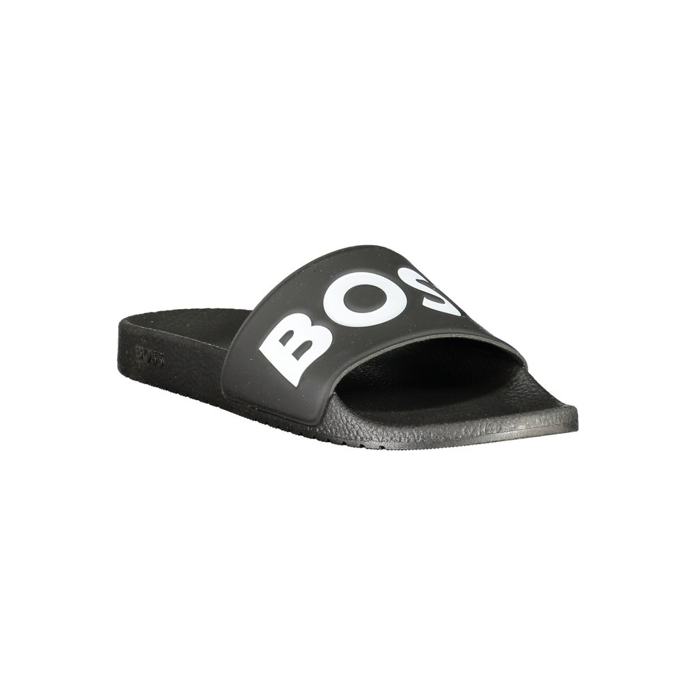 Schwarze Herren-Slipper aus Polyurethan
