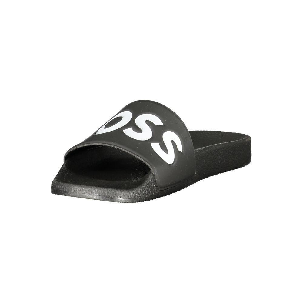 Schwarze Herren-Slipper aus Polyurethan