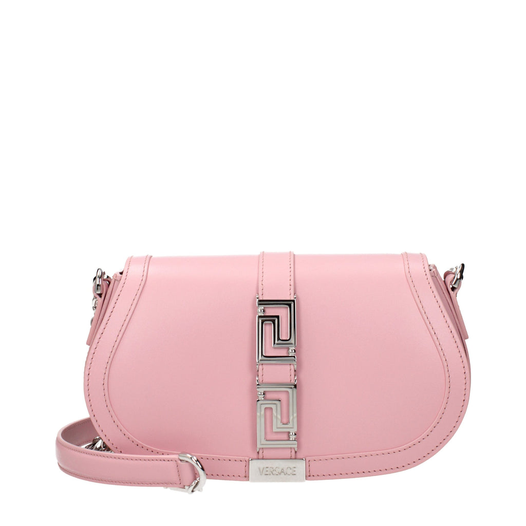 Schultertasche aus pinkfarbenem Leder