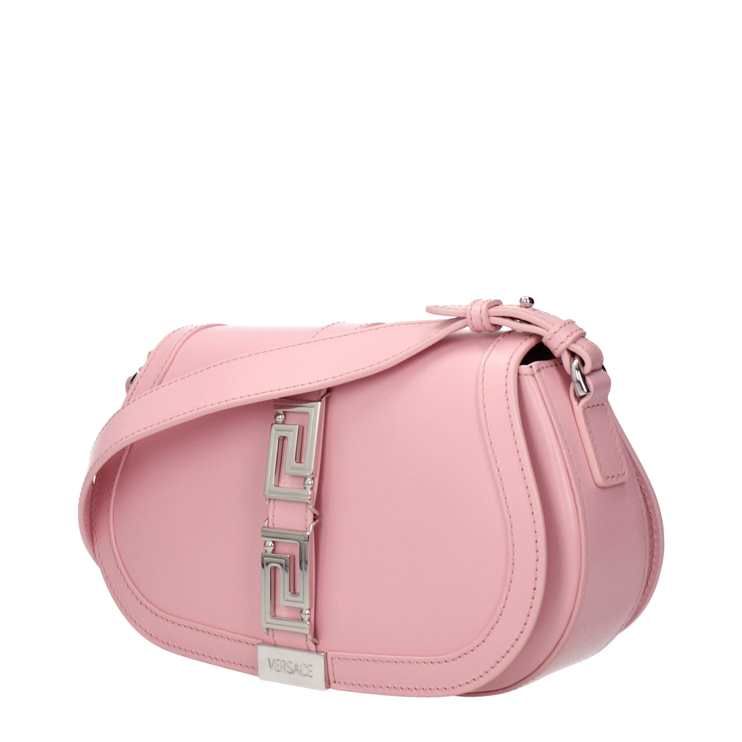 Schultertasche aus pinkfarbenem Leder