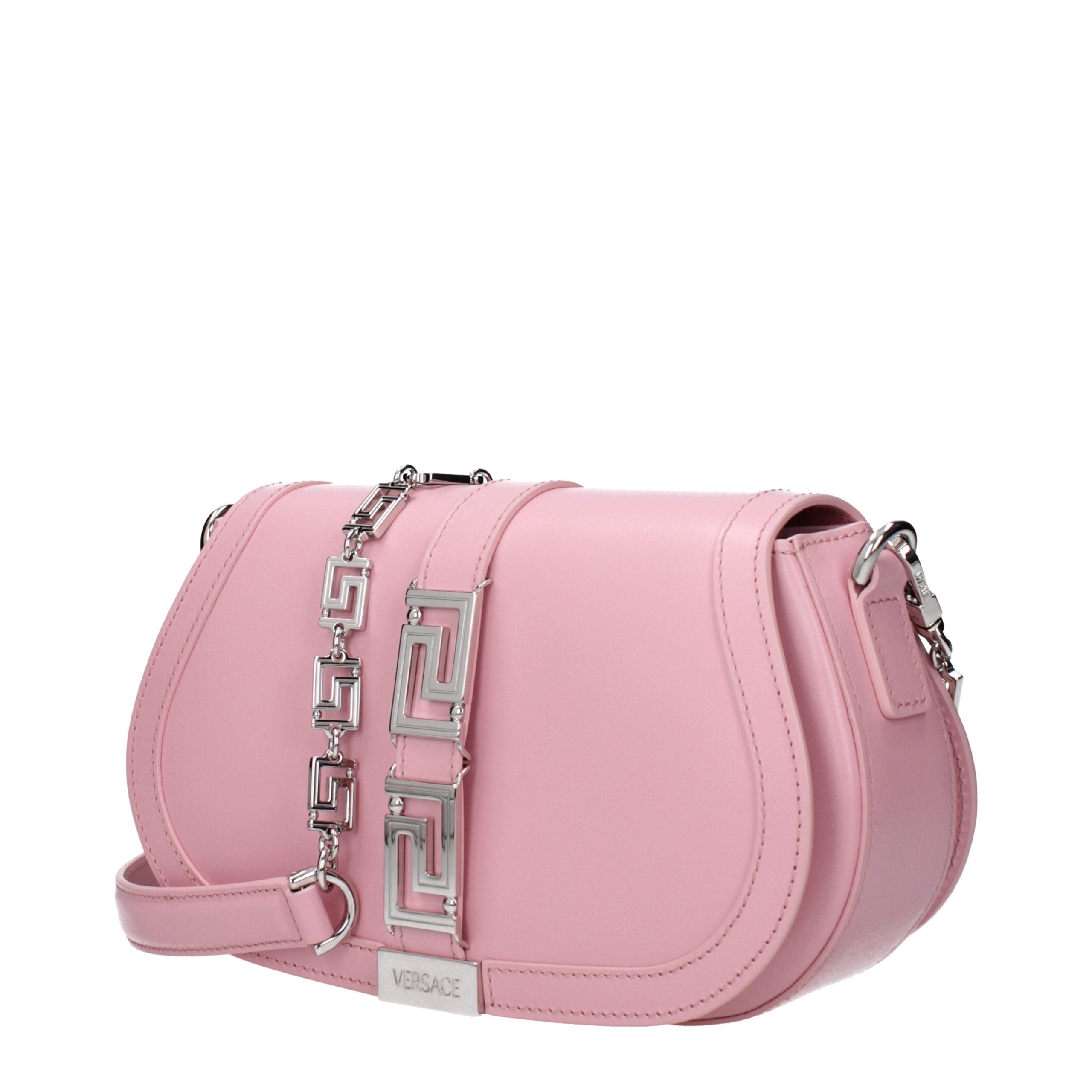 Schultertasche aus pinkfarbenem Leder