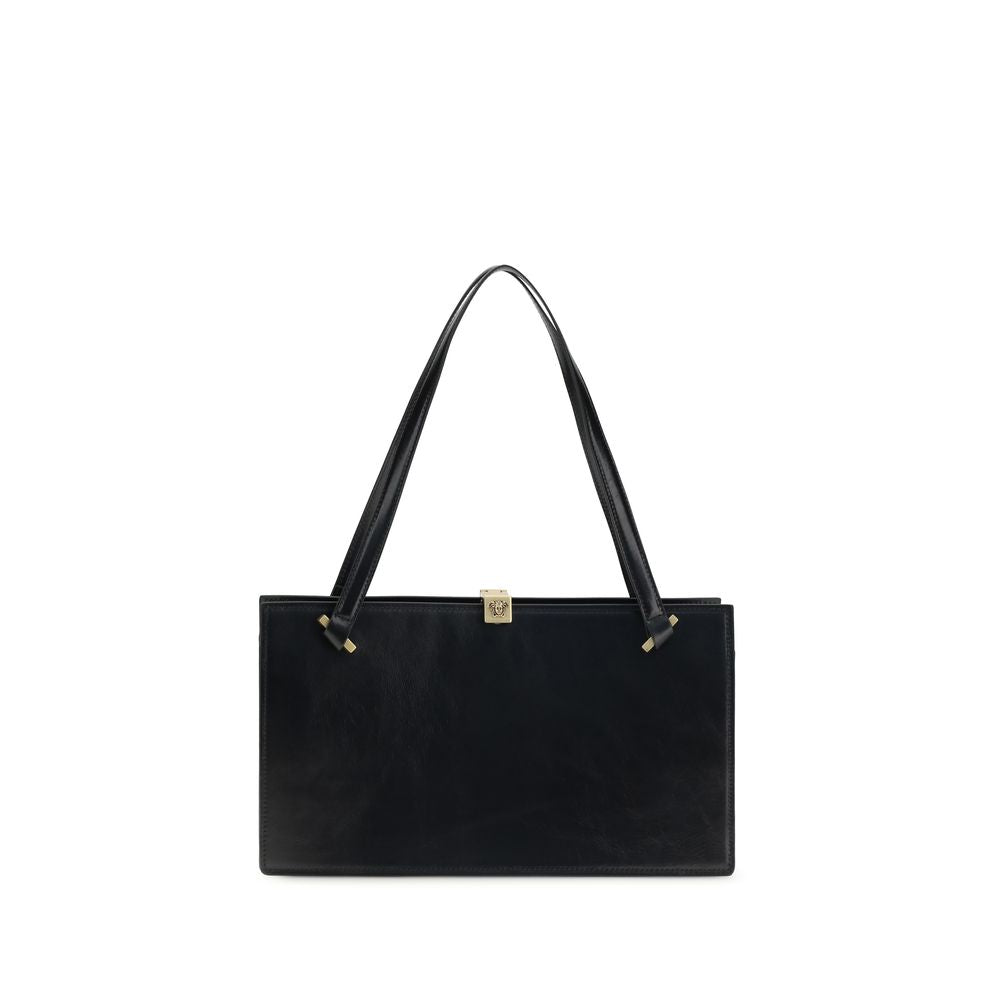 Schwarze Bos Taurus Kalbsleder Schultertasche