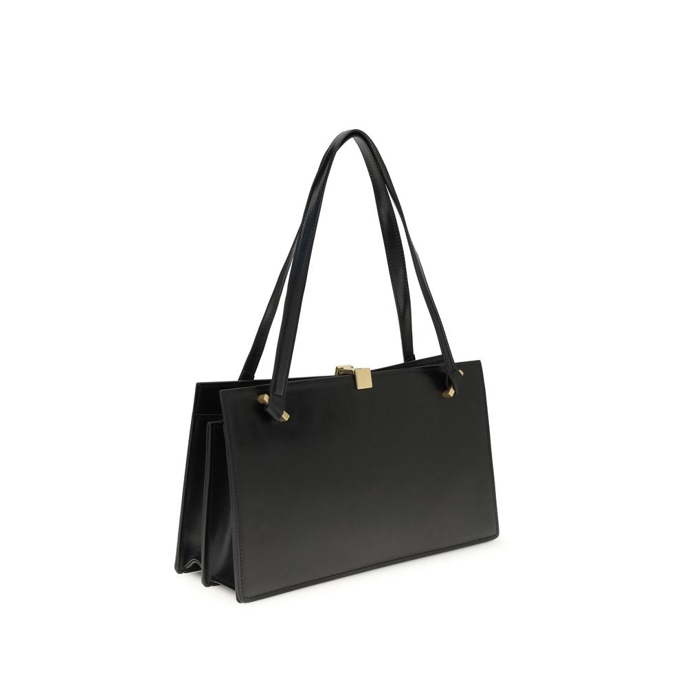 Schwarze Bos Taurus Kalbsleder Schultertasche