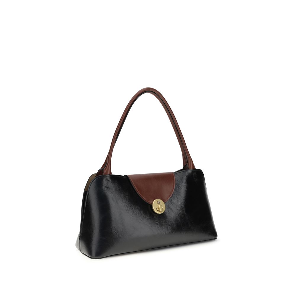 Schwarze Bos Taurus Kalbsleder Schultertasche