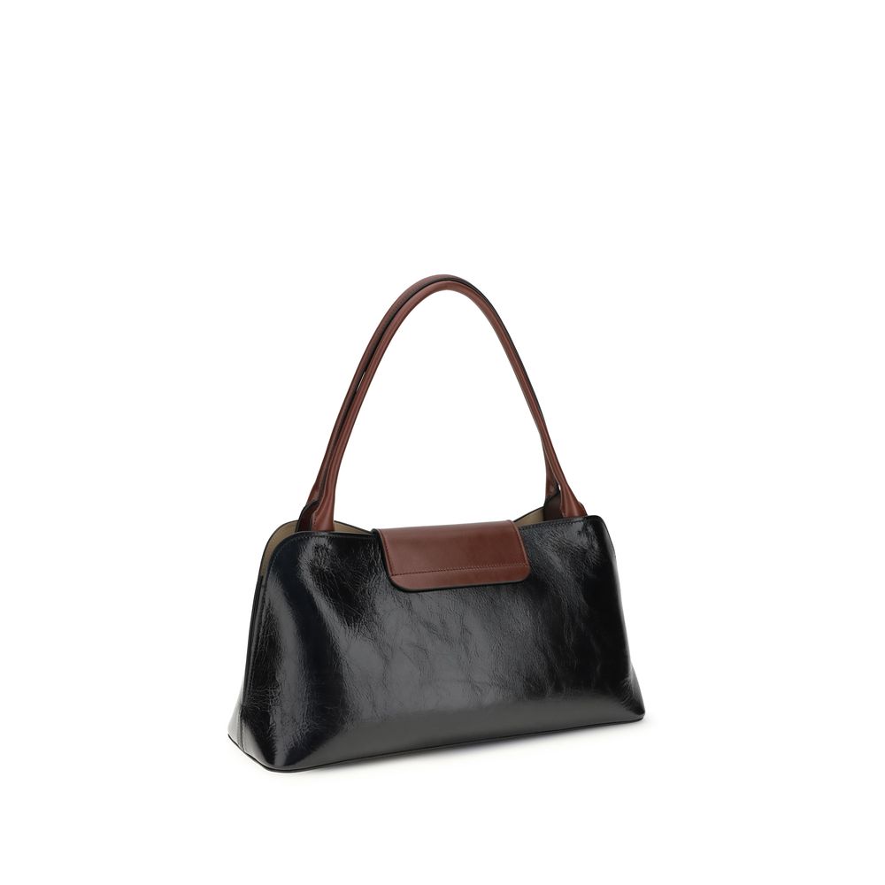 Schwarze Bos Taurus Kalbsleder Schultertasche