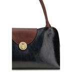 Schwarze Bos Taurus Kalbsleder Schultertasche