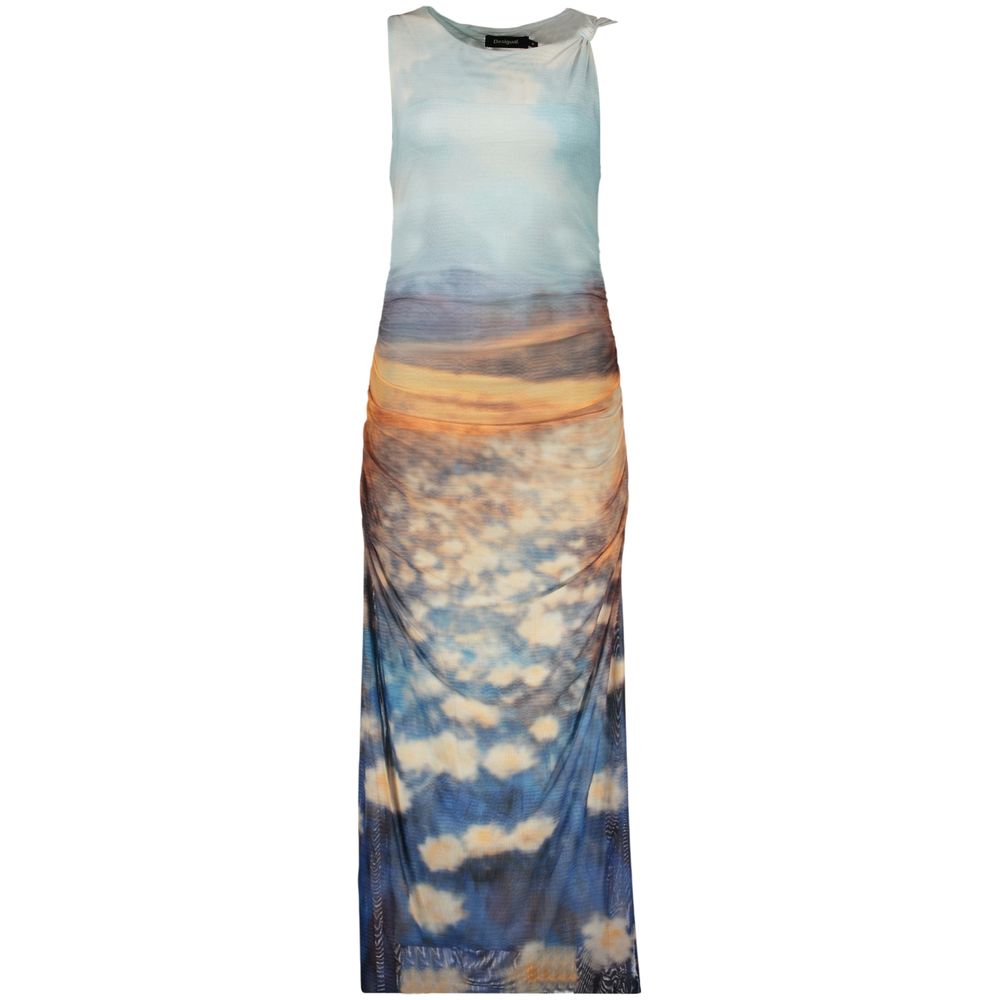 Blaues Freizeitkleid aus Polyester