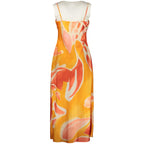 Orange Polyester Casual Dress