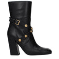 Schwarze Leder-Stiefeletten