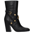Schwarze Leder-Stiefeletten