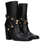 Schwarze Leder-Stiefeletten