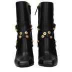 Schwarze Leder-Stiefeletten