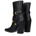 Schwarze Leder-Stiefeletten