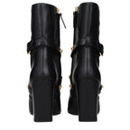 Schwarze Leder-Stiefeletten