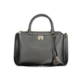 Schwarze Damen-Handtasche aus Polyurethan