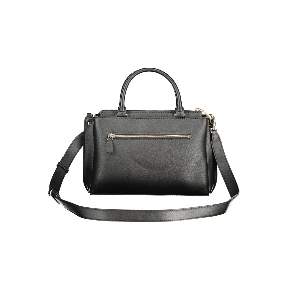 Schwarze Damen-Handtasche aus Polyurethan