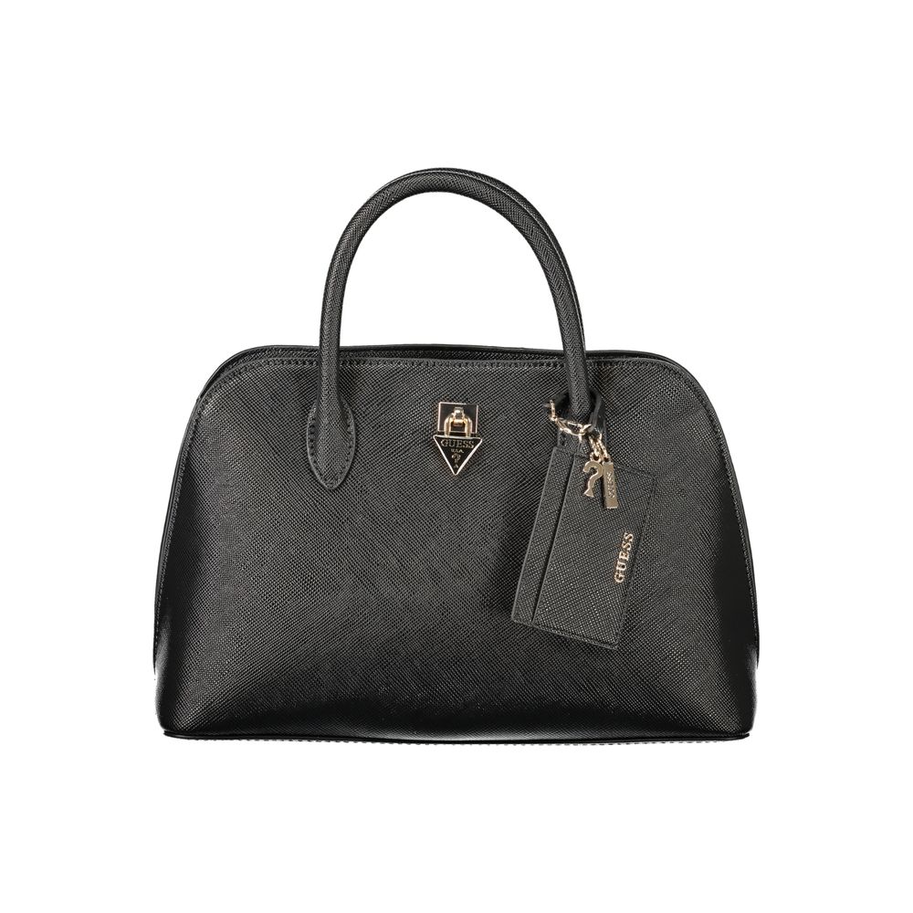 Schwarze Damen-Handtasche aus Polyurethan