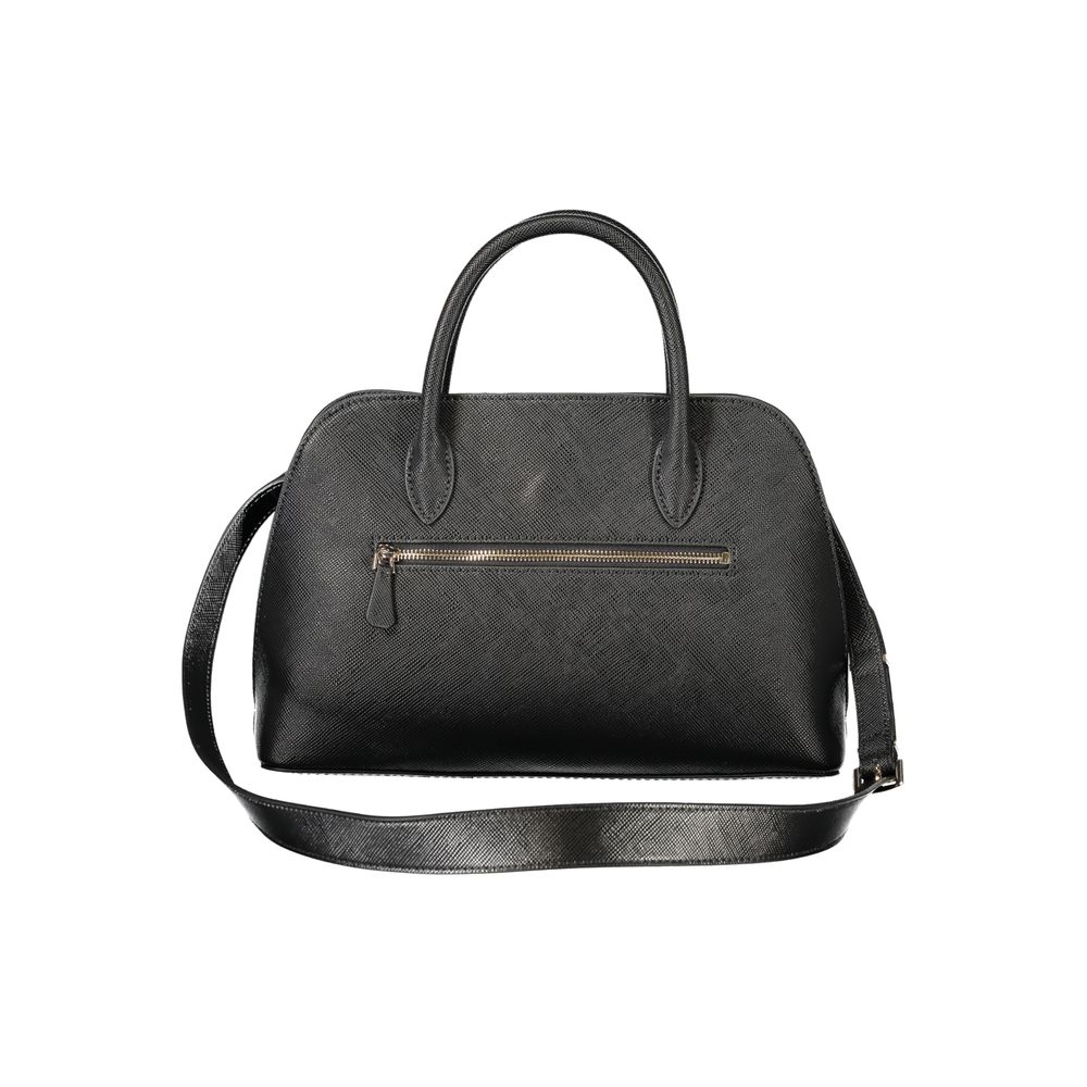 Schwarze Damen-Handtasche aus Polyurethan