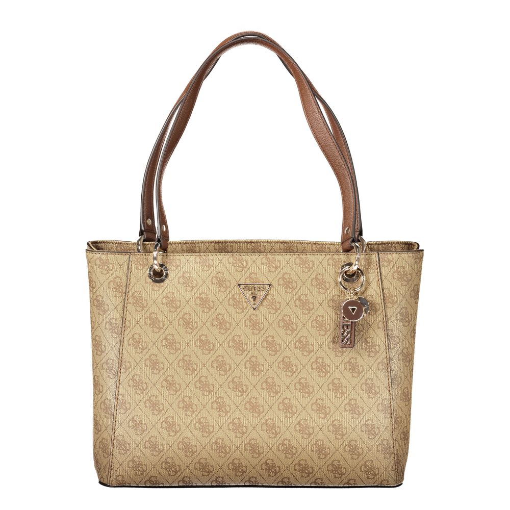 Damen-Handtasche aus beigem Polyurethan
