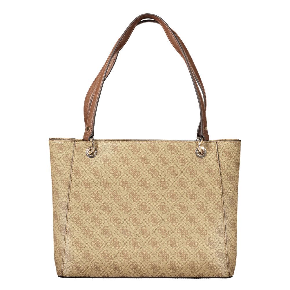 Damen-Handtasche aus beigem Polyurethan