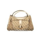 Damenhandtasche aus beigem Polyurethan