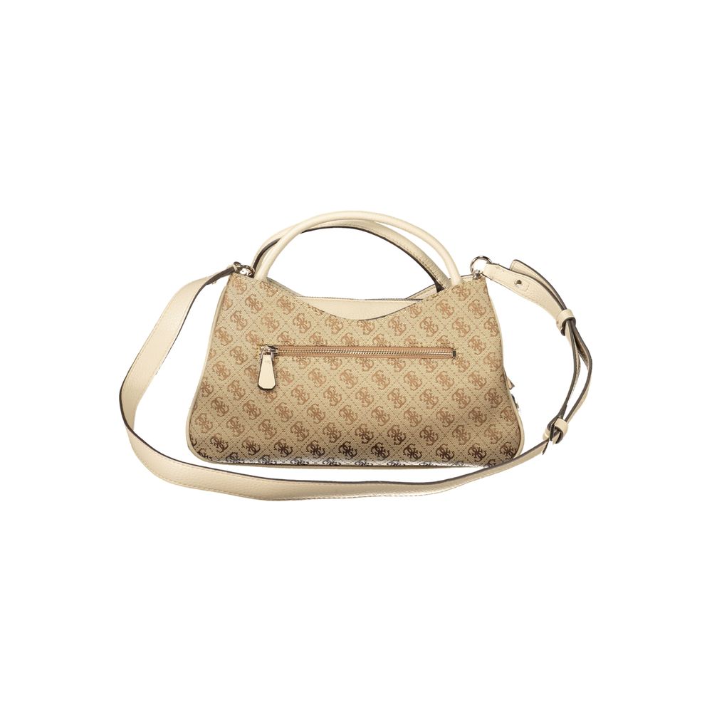 Damenhandtasche aus beigem Polyurethan