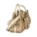 Damenhandtasche aus beigem Polyurethan