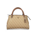 Damen-Handtasche aus beigem Polyurethan