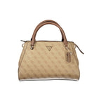 Damen-Handtasche aus beigem Polyurethan