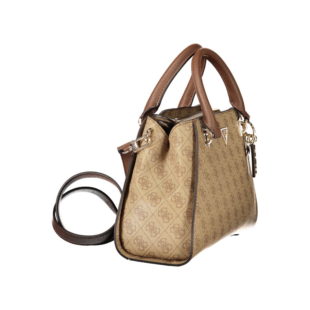 Damen-Handtasche aus beigem Polyurethan