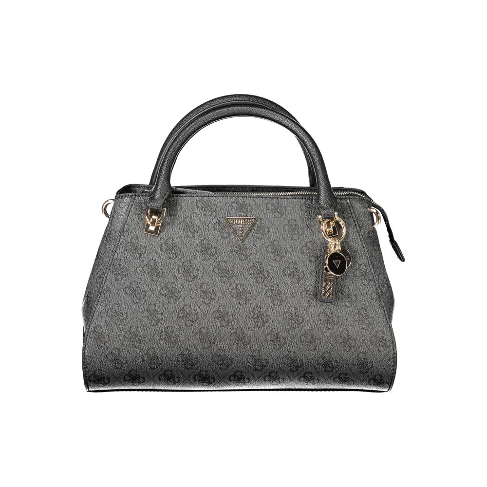 Schwarze Damen-Handtasche aus Polyurethan