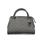 Schwarze Damen-Handtasche aus Polyurethan