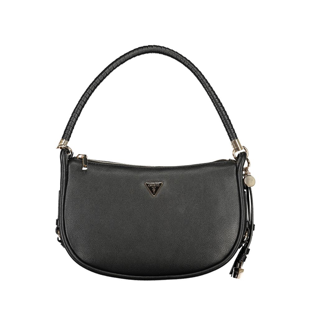 Schwarze Damen-Handtasche aus Polyurethan