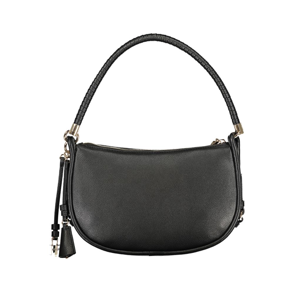 Schwarze Damen-Handtasche aus Polyurethan