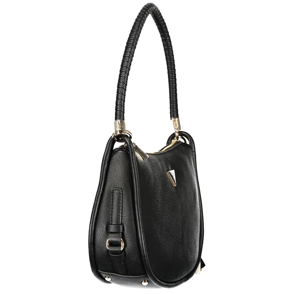 Schwarze Damen-Handtasche aus Polyurethan