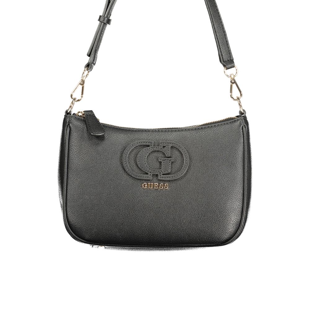 Schwarze Damen-Handtasche aus Polyurethan